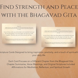 Bhagavad Gita Affirmationskarten | Schriftkarten mit Versbedeutungen + Kapitelzusammenfassungen | Anleitung & Meditation | Digital