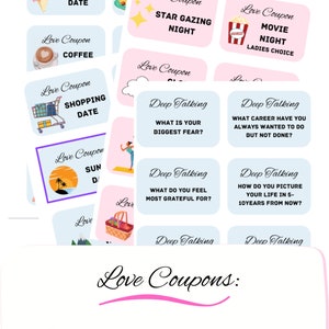 Date Night Ideas. Date Coupons. Date Night Vouchers. Instant Downloadable Printable.