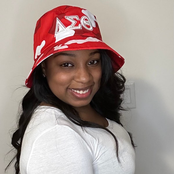 Red Camo Bucket Hat Etsy