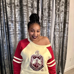 Crimson and Cream Off Shoulder