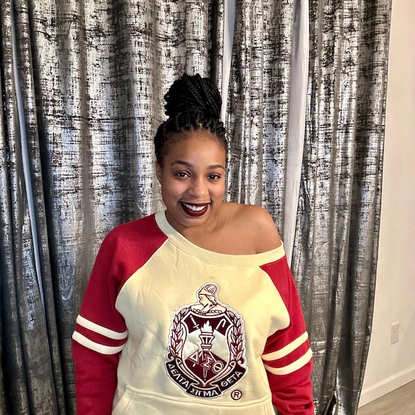 Crimson and Cream Off Shoulder