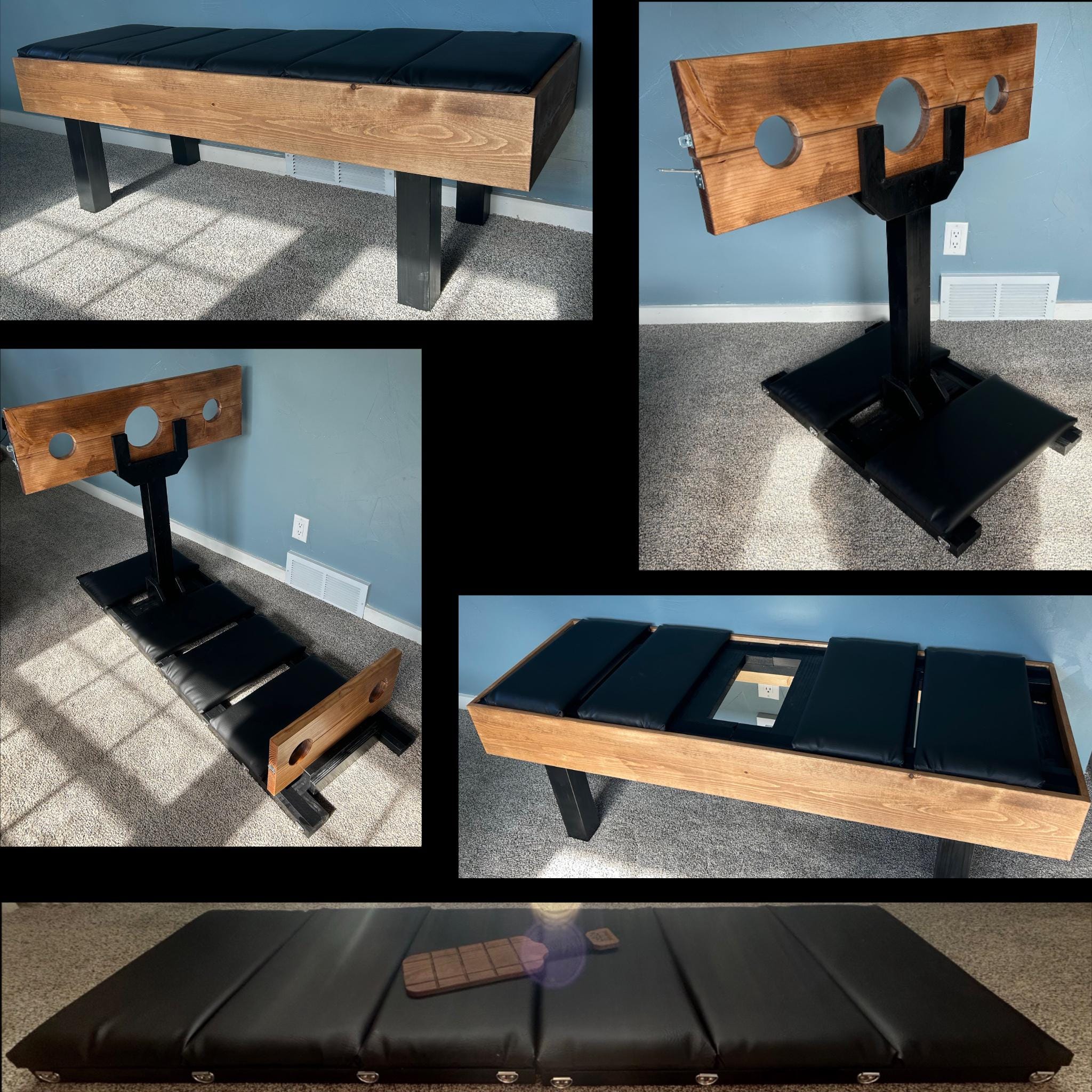 Naughty Bench Plans, Milking Bench, Bondage Board, and Multi Position Pillory all Hidden Inside the Bench