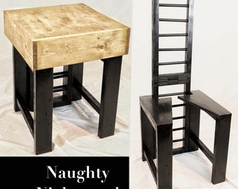 Kink Naughty Chair, Nightstand Converts to Bondage Chair DIY Guide (Digital Download)