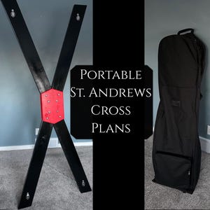 Portable St. Andrews Cross Plans by Deviant Flock, Includes link to rolling travel bag that easily stores disassembled parts, DIY Plans