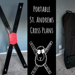 Portable St. Andrews Cross Plans by Deviant Flock, Includes link to rolling travel bag that easily stores disassembled parts, DIY Plans