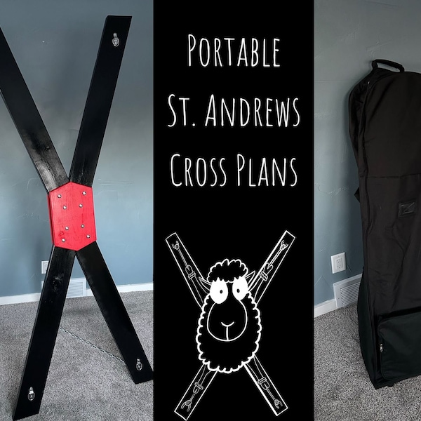 Portable St. Andrews Cross Plans by Deviant Flock, Includes link to rolling travel bag that easily stores disassembled parts, DIY Plans