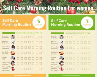 Selbstpflege Morgen Routine | Checkliste zum Ausdrucken | Routine Planer | Tägliche Routine Printable | Selbstpflege für Frauen