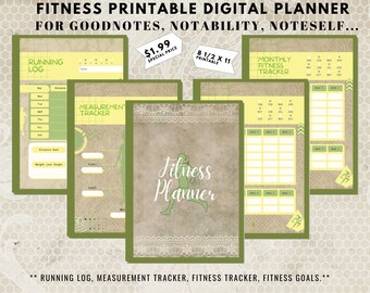 Fitness Planer | Fitness und Aktivitäten Tracker | Fitness und Gesundheit | Fitness Journal | Sunny Fitness | Goodnotes, Notability, Noteshelf