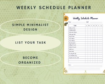 Wochenplaner | Wiederverwendbarer Wochenplaner | Minimalistischer Tagesplaner 2023 | Wochenplaner To do List | Bekanntheit | Druckbar | Digital