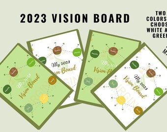 Vision Board | Minimalistisch | Manifest | Vision | Träumen | Kalender | PDF Werke | Goodnotes | Digital Printable