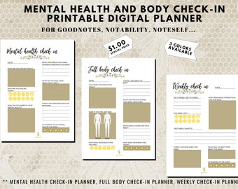 Wellness Planer | Habit and Mood Tracker Journal | Psychische Gesundheit für Frauen | Mentale Gesundheit für Männer | Psychische Gesundheit Journal für Goodnotes