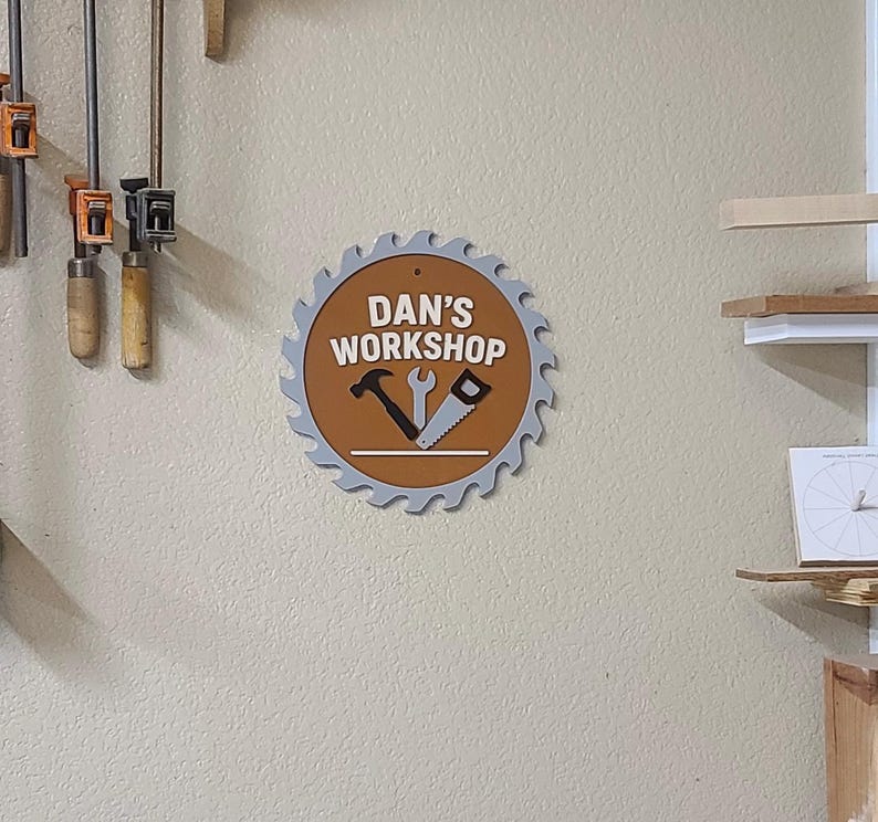 Tool Theme Sign Personalized Tool Shop Sign – 3D Printed Workshop Wall Decor for Garage ...
