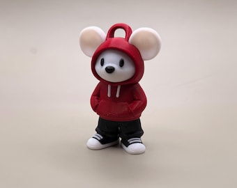 Flexi Street Mouse – Articulated 3D Printed Mouse Toy | Urban Rat Fidget | Poseable Desk Companion | Cute Street Animal Gift