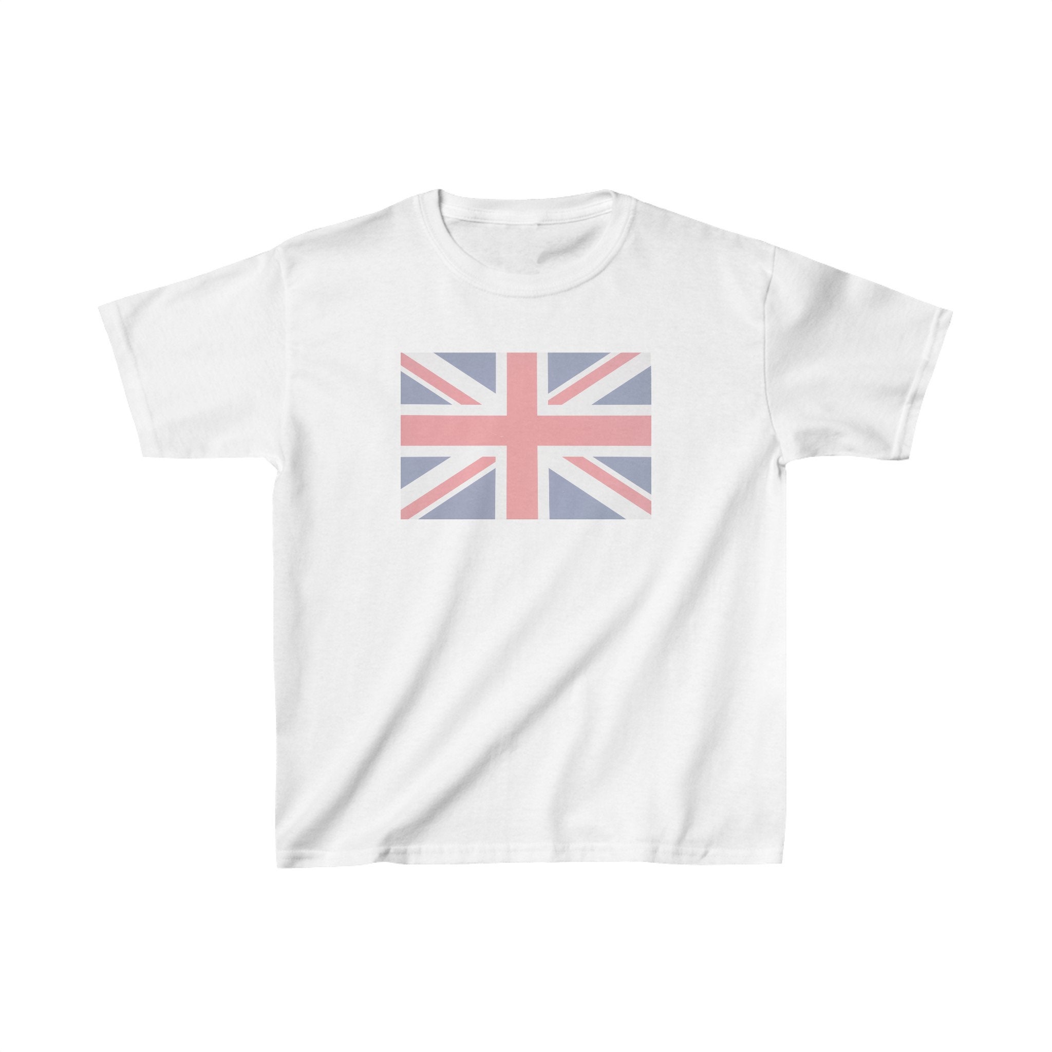 Y2K Baby Tee Faded British Flag Tshirt Union Jack Shirt
