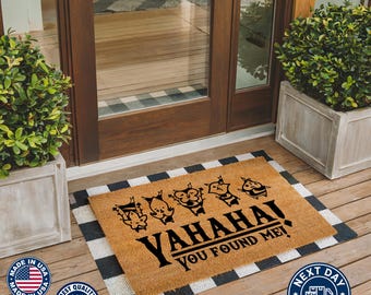 Yahaha You've Found Me Korok Seed Doormat, Legend Of Zelda Creature Mat, Zelda Lover Gift, Nintendo Game Gift, Outdoor Decor, Front Door Mat