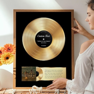 Custom Plaque, Vinyl Record Plaque, Framed Poster Award, Birthday Gifts, Gift for Friend, Record Plaque Print, Custom Wall Art, Custom Gift