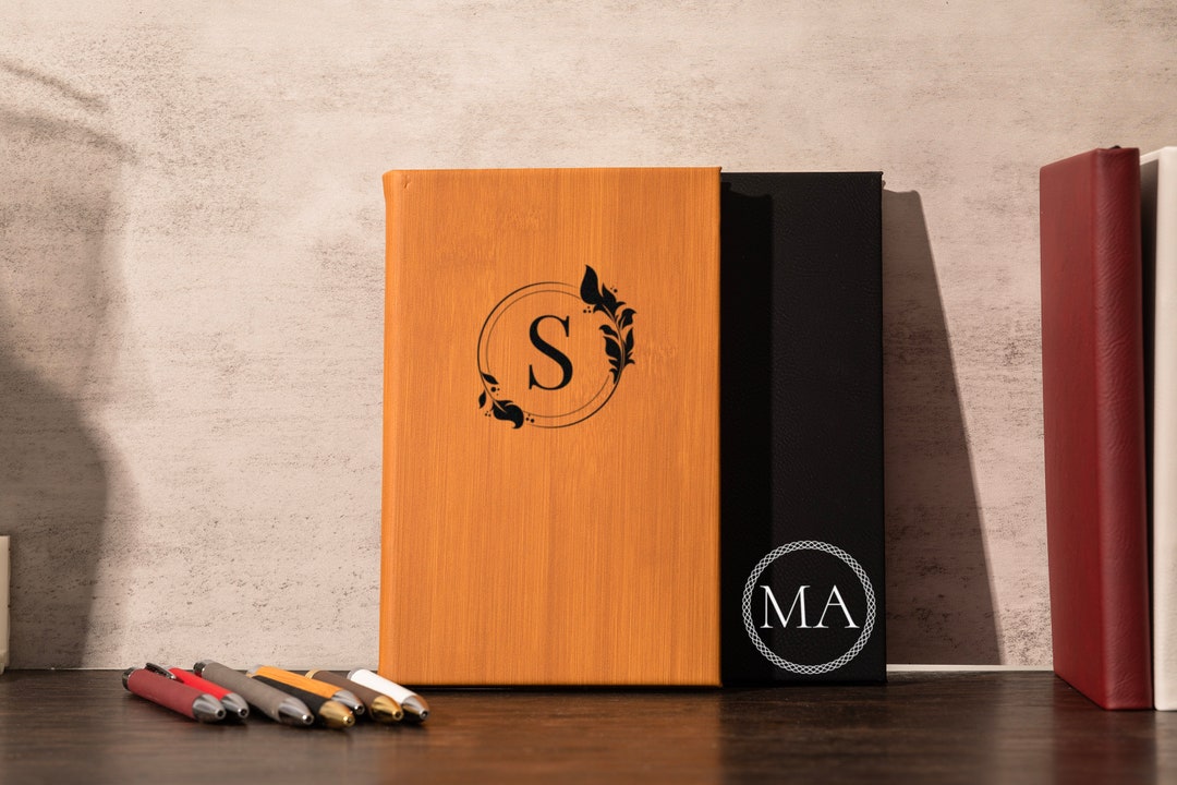 Personalized Leatherette Journal With Pen, Custom Engraved Notebook - Etsy