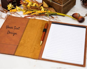 Personalized Refillable Portfolio, Custom Portfolio Refillable, Custom Leather Portfolio, Personalized Padfolio, Business Gift, Phd Gift