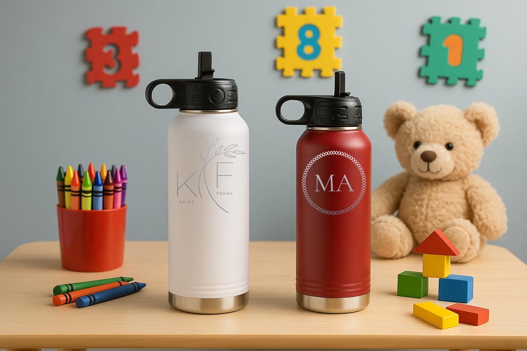 Custom Engraved Water Bottles, Name Bottles, Custom Bottle With Straw ...