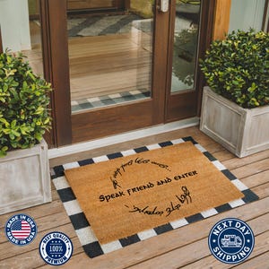 Speak Friend And Enter Doormat, Funny Doormat, Housewarming Gift, New Home Gift, Home Decor, Closing Gift, Front Door Mat, Movie Doormat