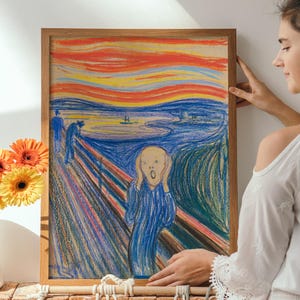 The Scream Framed Wall Art, Modern Framed Wall Art, Edvard Munch The Scream Wall Art, Printable Wall Art,  Iconic Expressionist Art Print