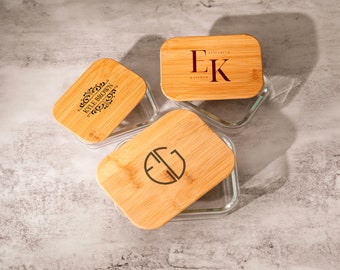 Personalized Glass Container, Food Glass Storage, Kitchen Gift, Storage Container With Lid, Gift For Mom, Glass Container, Wedding Gift