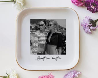 Best Friend Photo Trinket Dish, Ring Dish, Gift for Her,  Birthday Gift, Custom Photo Gift, Gift for Sister, Bestie Photo Ring Dish