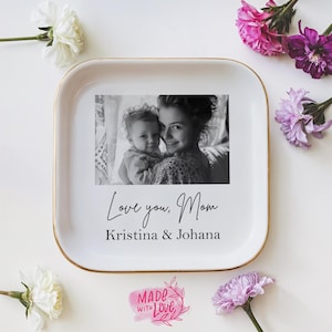 Mom Photo Trinket Dish, Ring Dish, Gift for Her, Unique Gift, Birthday Gift, Custom Photo Gift, Gift for Mother, Personalized Photo Gift
