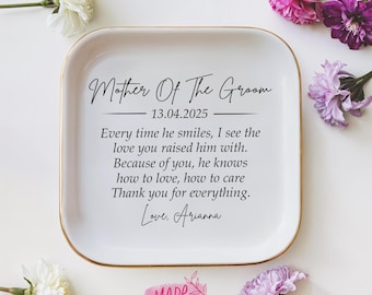 Custom Ceramic Ring Dish, Personalized Jewelry Gift