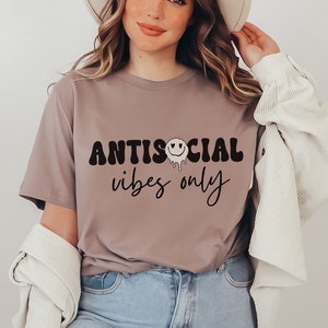 Antisocial Vibes Only Svg Png, Funny Sarcasm Svg, Sarcastic Quotes Svg, Introverti Svg, Antisocial Butterfly Svg, Antisocial moms club