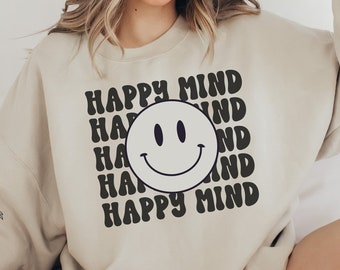 Happy Mind Svg Png, Happy Face Svg, Smiley Face Svg, Mental Health Matters Svg, Affirmation Svg, Happy Sayings, Inspiring Quotes Svg