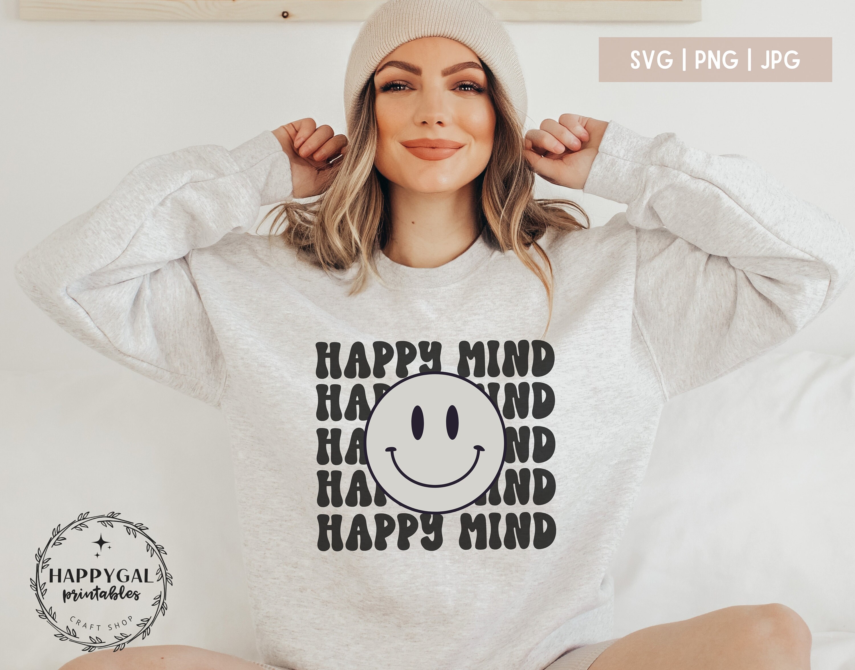 Happy Mind Smiley Face SVG PNG JPG, Mental Health (digital Download) - Etsy