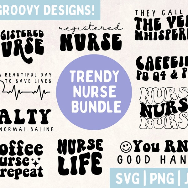 Retro Nurse Svg Bundle, RN Svg, Stethoscope Svg, Healthcare Svg, Heartbeat Svg, Nurse Clipart, Nurse Sayings for Shirts, Nurse Life Svg