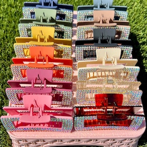 Rhinestone Rectangular Hair Claw Clip