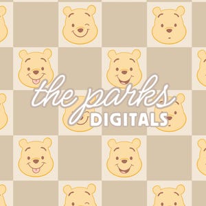hunny bear checkers seamless pattern