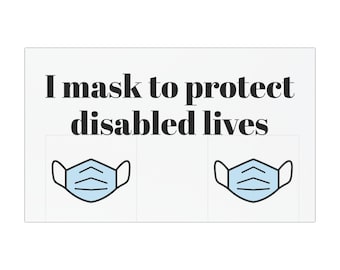 I Mask To Protect Disabled Lives Car Magnet Bumper Sticker
