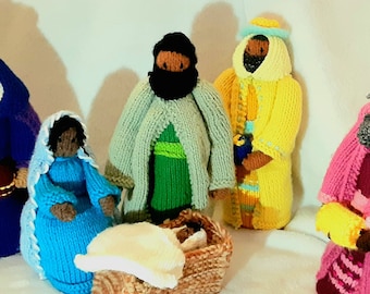 Belén de punto personalizado, no blanqueado, divertido, colores personalizados, belén navideño