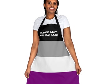 Asexual Pride Flag &quot;Please Don&#39;t Kiss the Cook&quot; Funny LGBT Apron