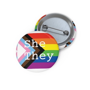 She/They Pronouns Pin