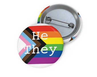 He/They Pronouns Pin