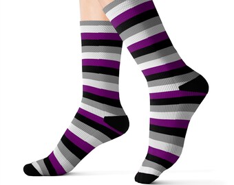 Striped Asexual Socks Ace Pride Socks Asexual Flag Socks - Etsy