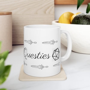 Questies DnD Gifts Ceramic Mug 11oz