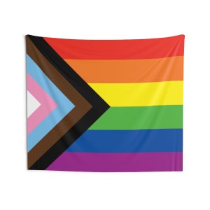 Progressive Pride Flag Indoor Wall Tapestries