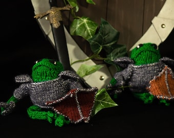 Knight Frog Plushie Cute Frog with Armor, Sword, Shield Stuffed Animal