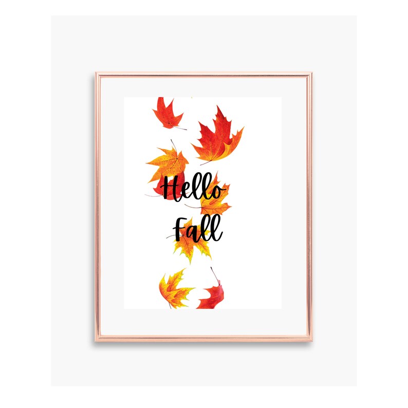 Hello Fall Work Hello Fall Prints, Hello Fall Printable, Fall Wall Art, Fall Digital ...