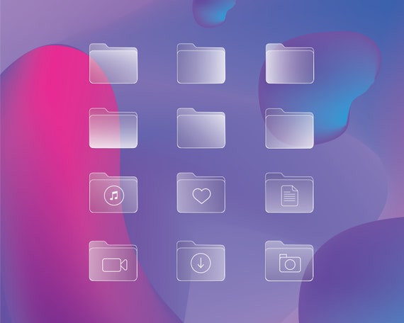 Desktop Icons, Folder Icons for Mac, Desktop Folder Icons, Macbook Folder Icons, Windows Icons, Mac Desktop Icons | Glass Icons