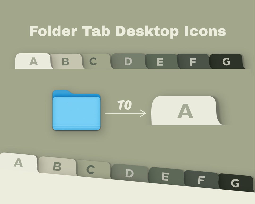 Green Folder Tab Desktop Icons for Mac (digital Download) - Etsy