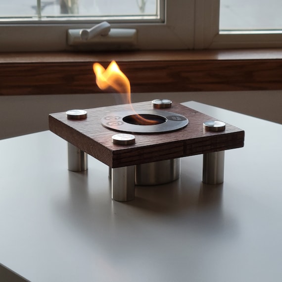 Indoor Portable Fireplace Wooden Tabletop Fire Pit Coffee - Etsy