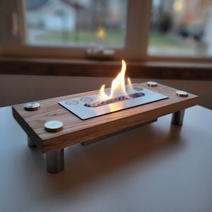 Tabletop Mini Fireplace, Christmas Gift, Portable Fire Pit, Outdoor Garden and Patio Decoration, Housewarming Gift, Handmade Wood Fire Bowl
