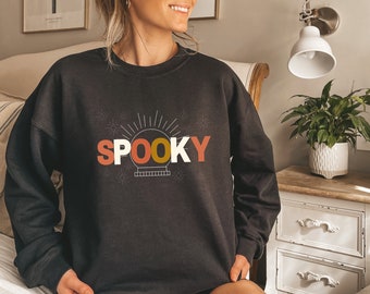 Spooky Season Sweatshirt, Crewneck Sweatshirt, Spooky Sweatshirt, Halloween, Ghost, Black, PSL, Pumpkin Fall, Cute and Scary, Autumn Shirt